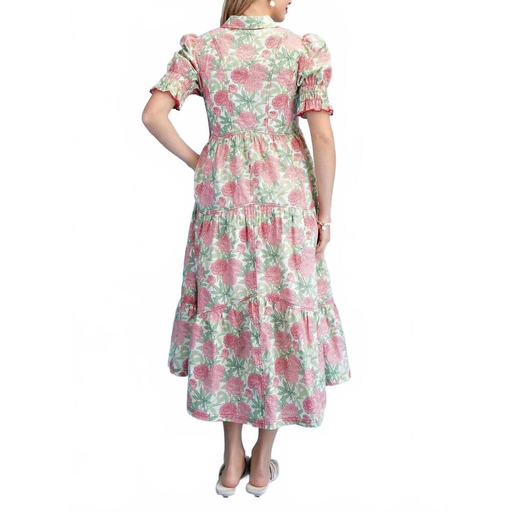 NEW GIGIO layla midi dress in rose mix - Picture 2 of 3
